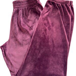 Victorias Secret Pink Womens Plush Jogger Pants Size S Burgundy